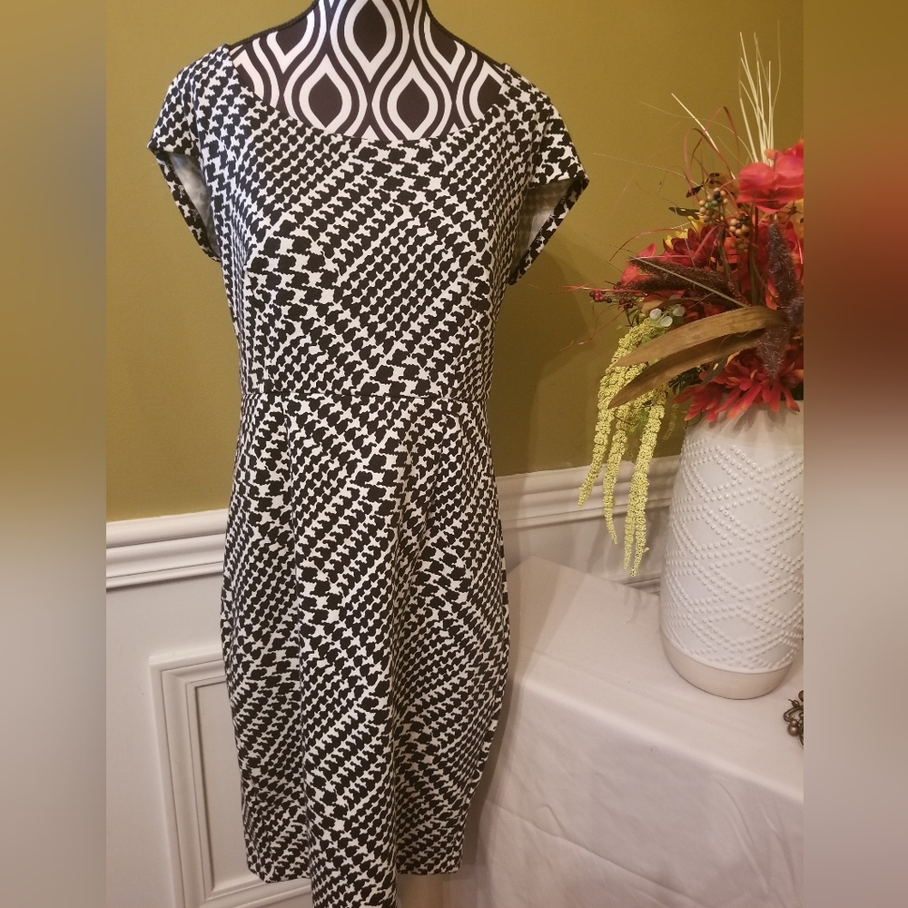 Victoria's Secret Bodycon Plaid Short Sleeves Round Neck Pencil Sheath…